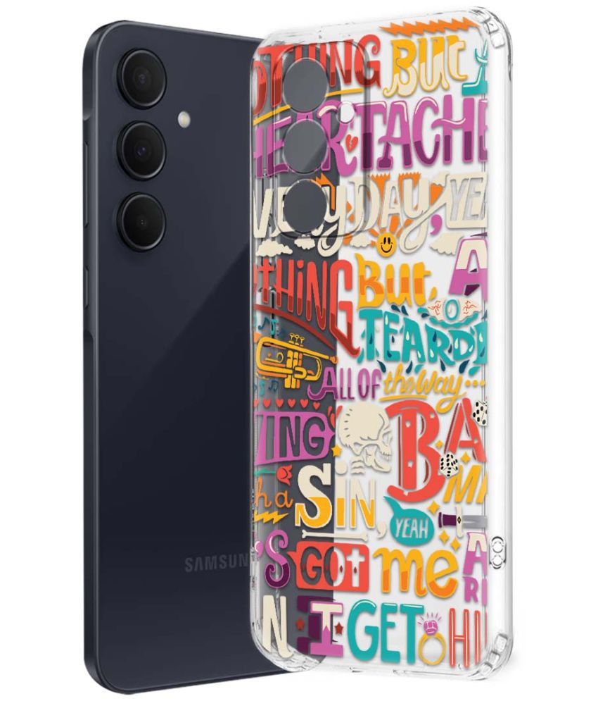     			Fashionury Multicolor Printed Back Cover Silicon Compatible For Samsung Galaxy A55 5G ( Pack of 1 )