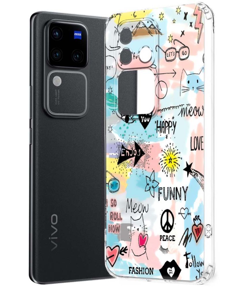     			Fashionury Multicolor Printed Back Cover Silicon Compatible For Vivo V30 Pro 5G ( Pack of 1 )