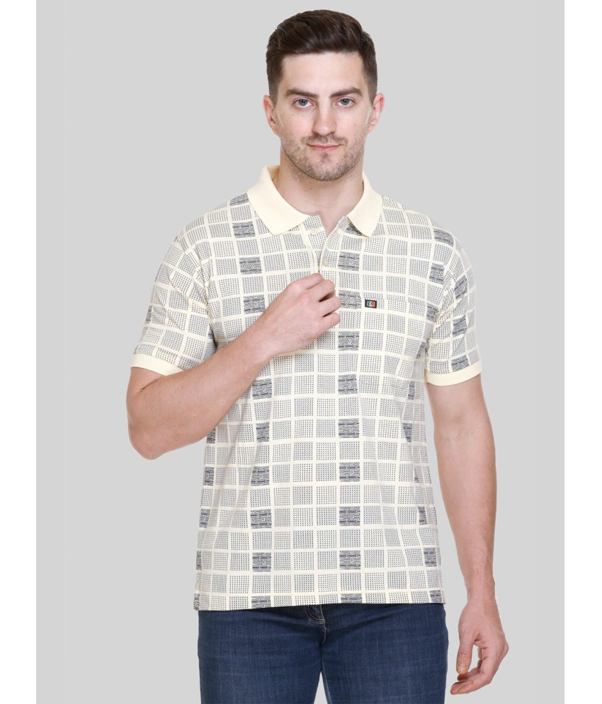     			Otaya Plus Cotton Blend Regular Fit Printed Half Sleeves Men's Polo T Shirt - Yellow ( Pack of 1 )