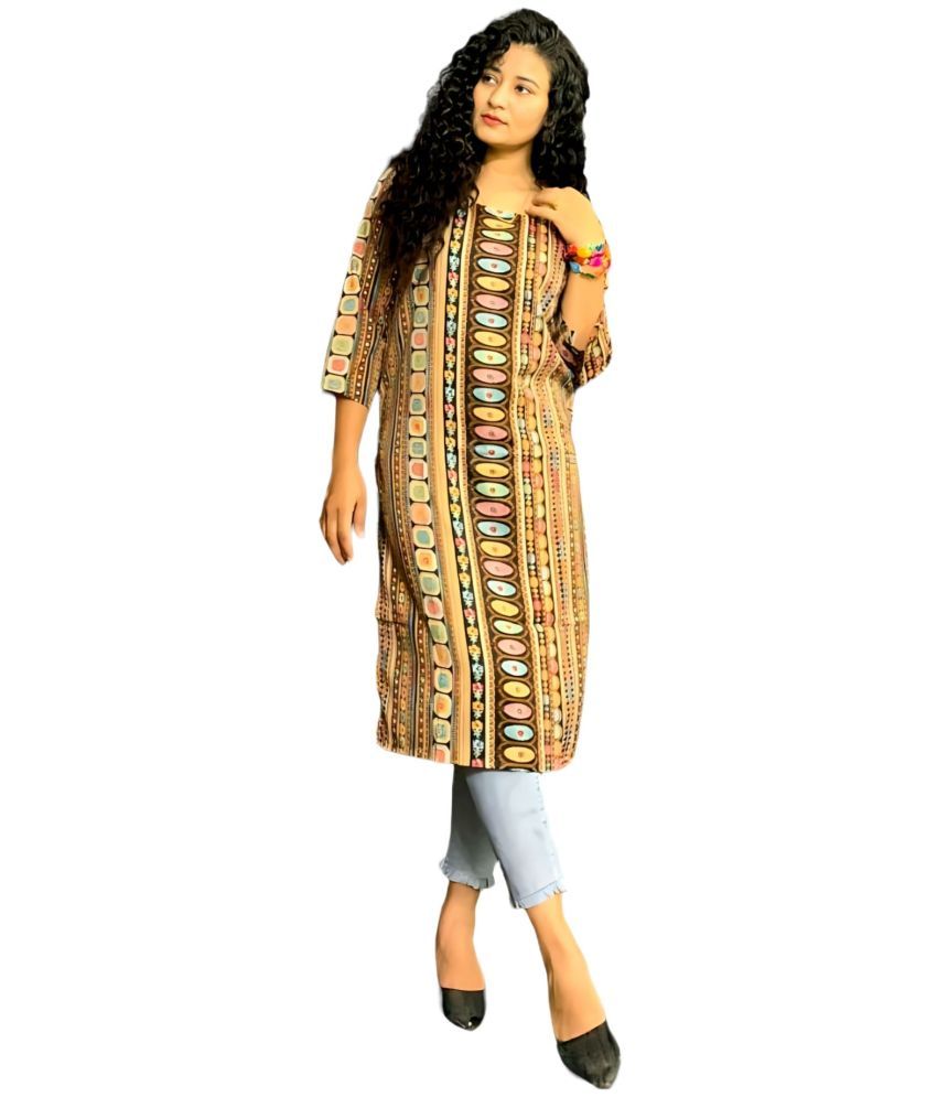     			ZEKLEE Crepe Colorblock Straight Women's Kurti - Multicoloured ( Pack of 1 )