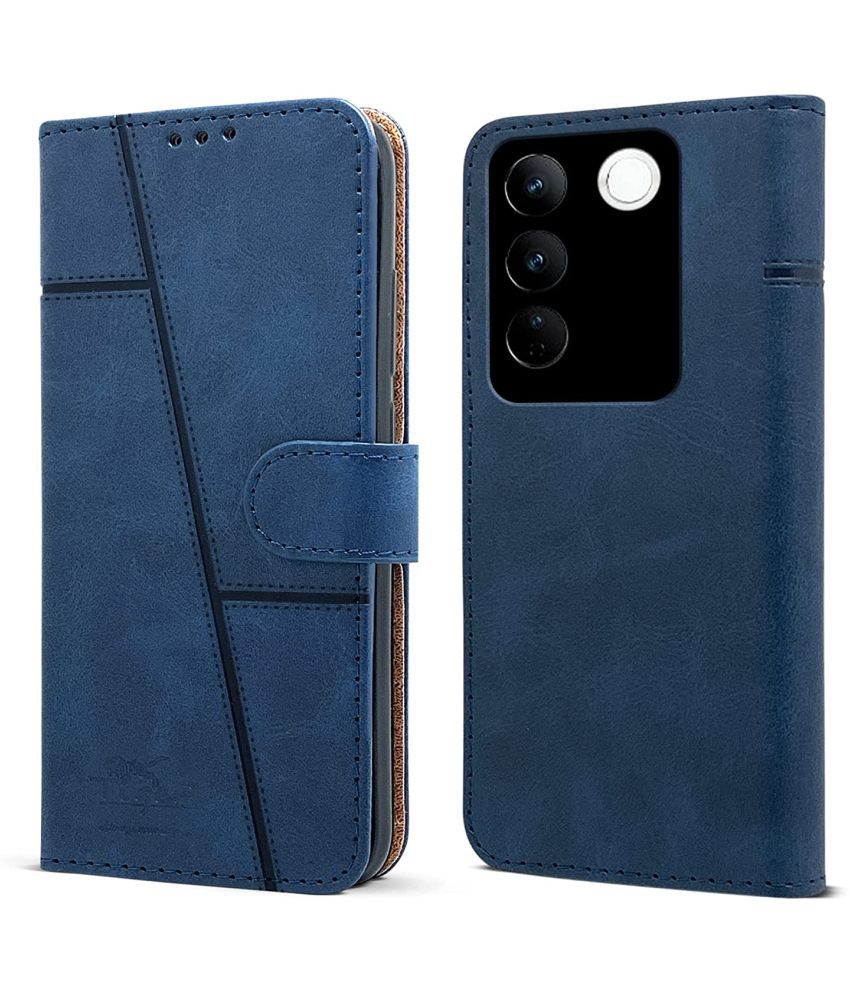     			NBOX Blue Flip Cover Artificial Leather Compatible For Vivo T3 5G ( Pack of 1 )