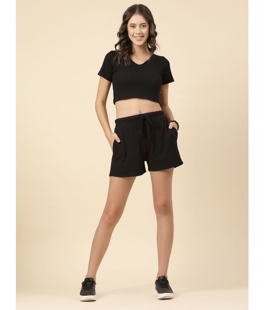     			Rigo Women Top Short Co-Ord Set ( Pack of 1 , Black )