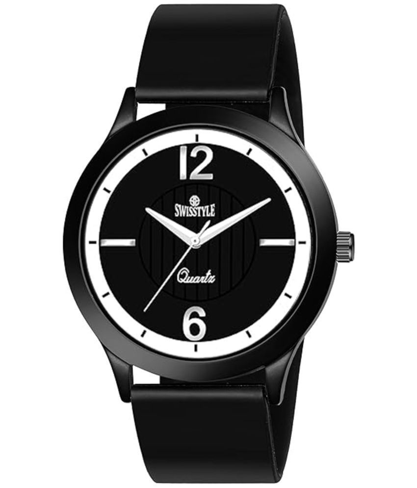     			Swisstyle Black Silicon Analog Men's Watch