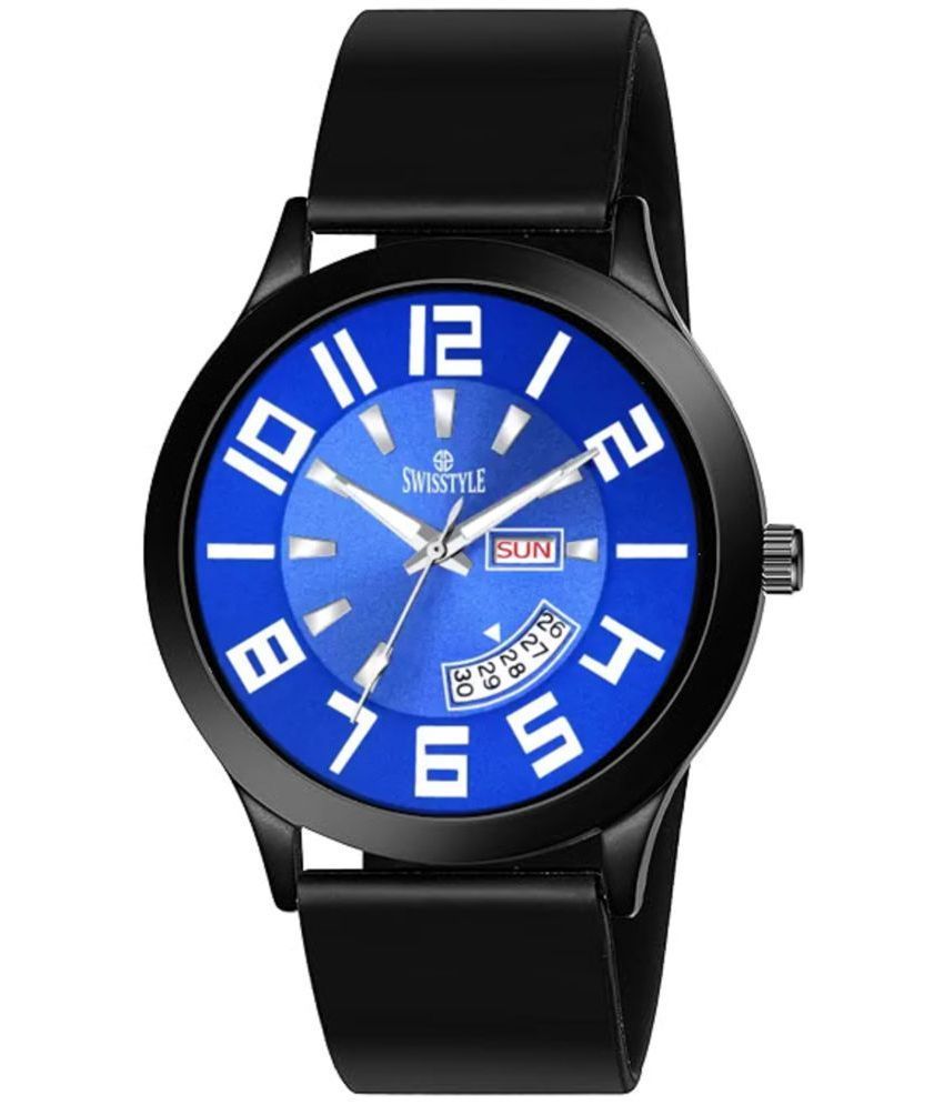     			Swisstyle Black Silicon Analog Men's Watch