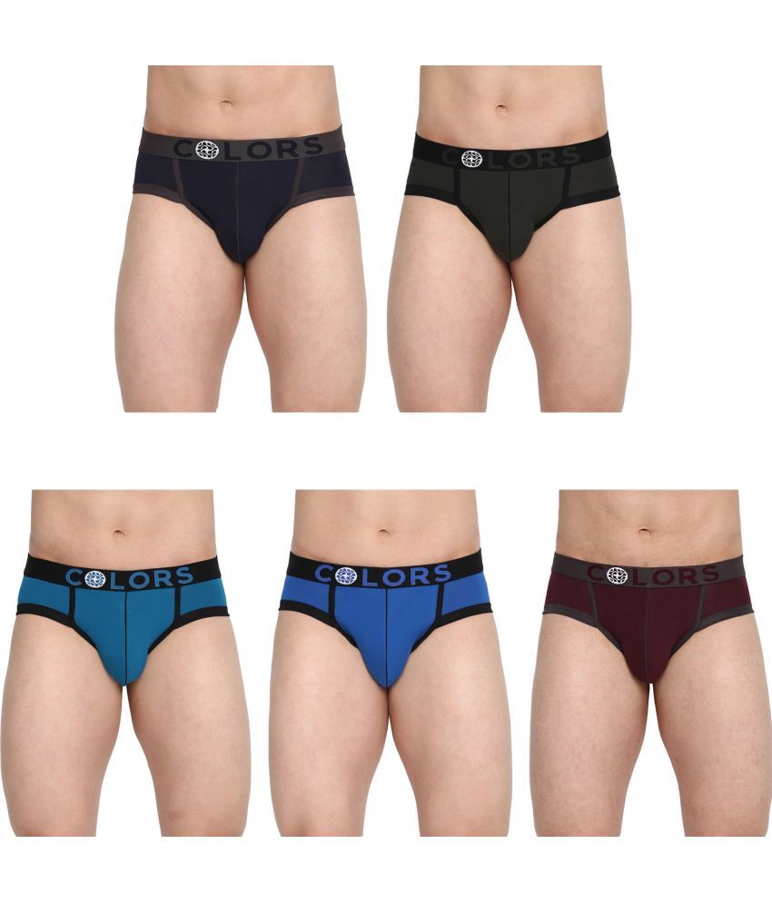     			COLORS by Rupa Frontline Multicolor Cotton Men's Briefs ( Pack of 5 )