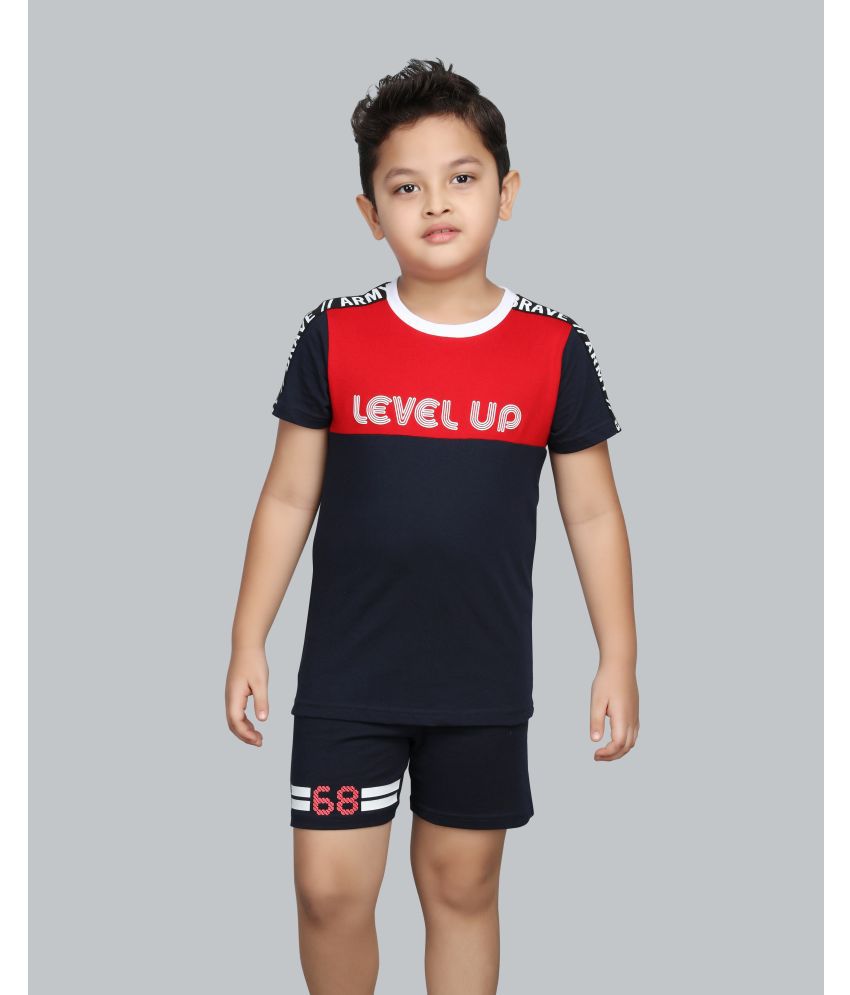    			3PIN Red Cotton Boys T-Shirt & Shorts ( Pack of 1 )