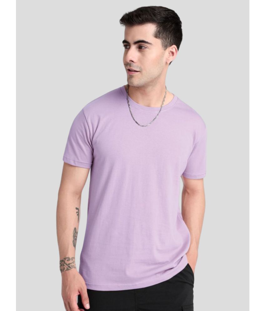     			PPTHEFASHIONHUB Cotton Oversized Fit Printed Half Sleeves Men's T-Shirt - Lavender ( Pack of 1 )