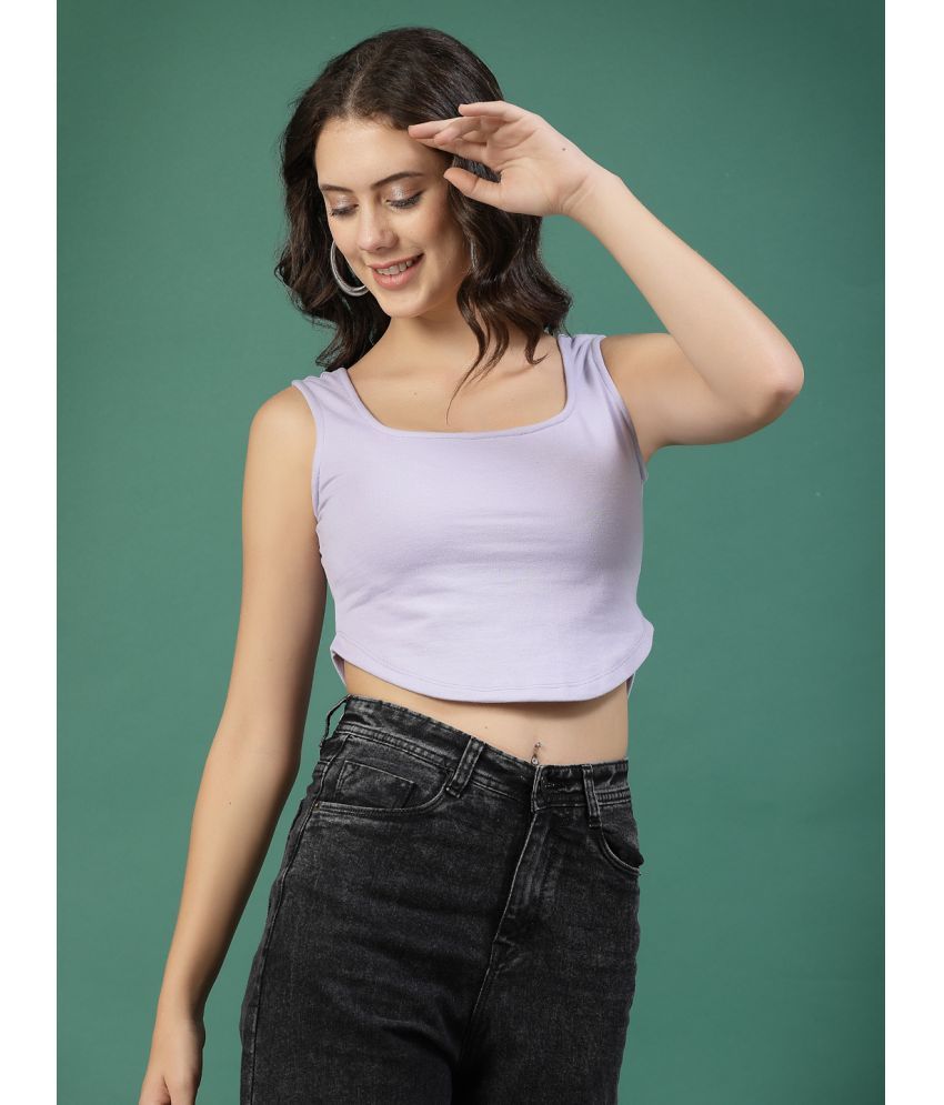     			Rigo Purple Cotton Women's Crop Top ( Pack of 1 )