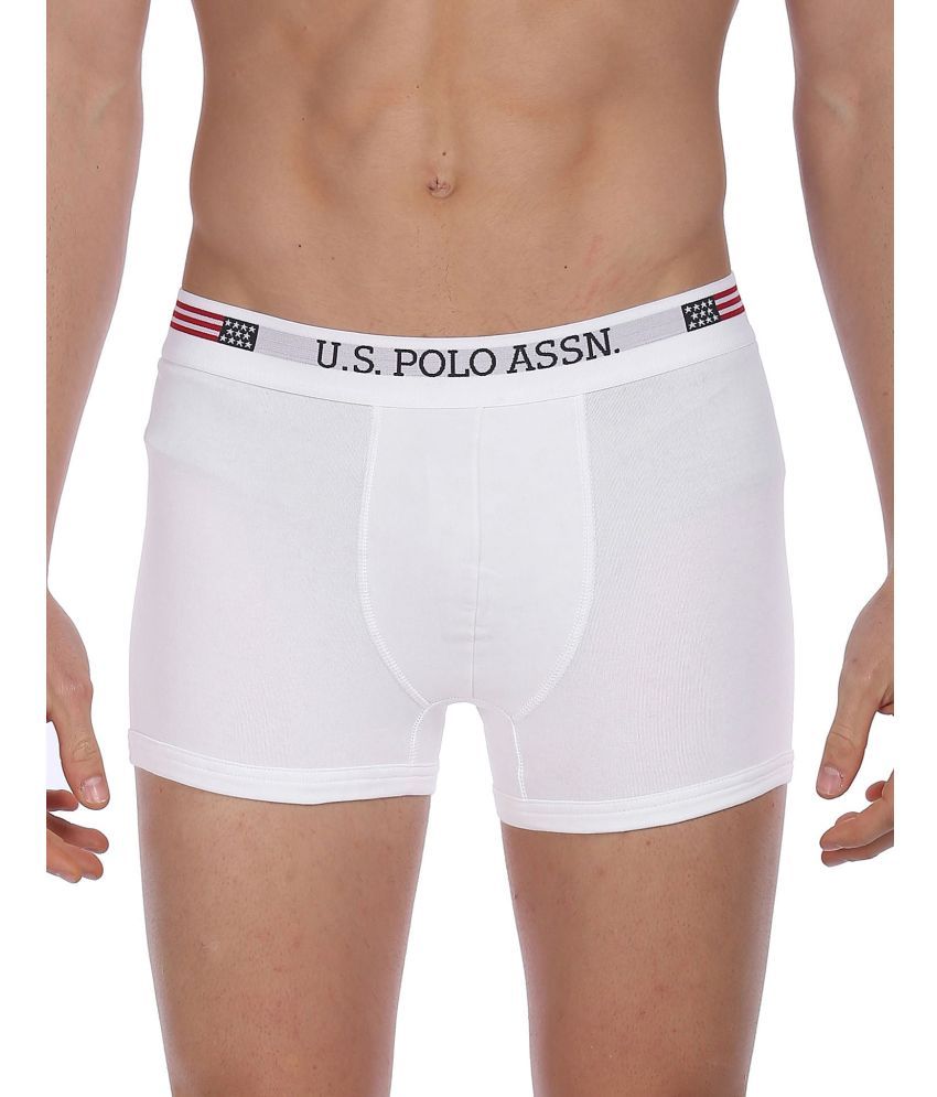     			U.S. Polo Assn. White Cotton Men's Trunks ( Pack of 1 )