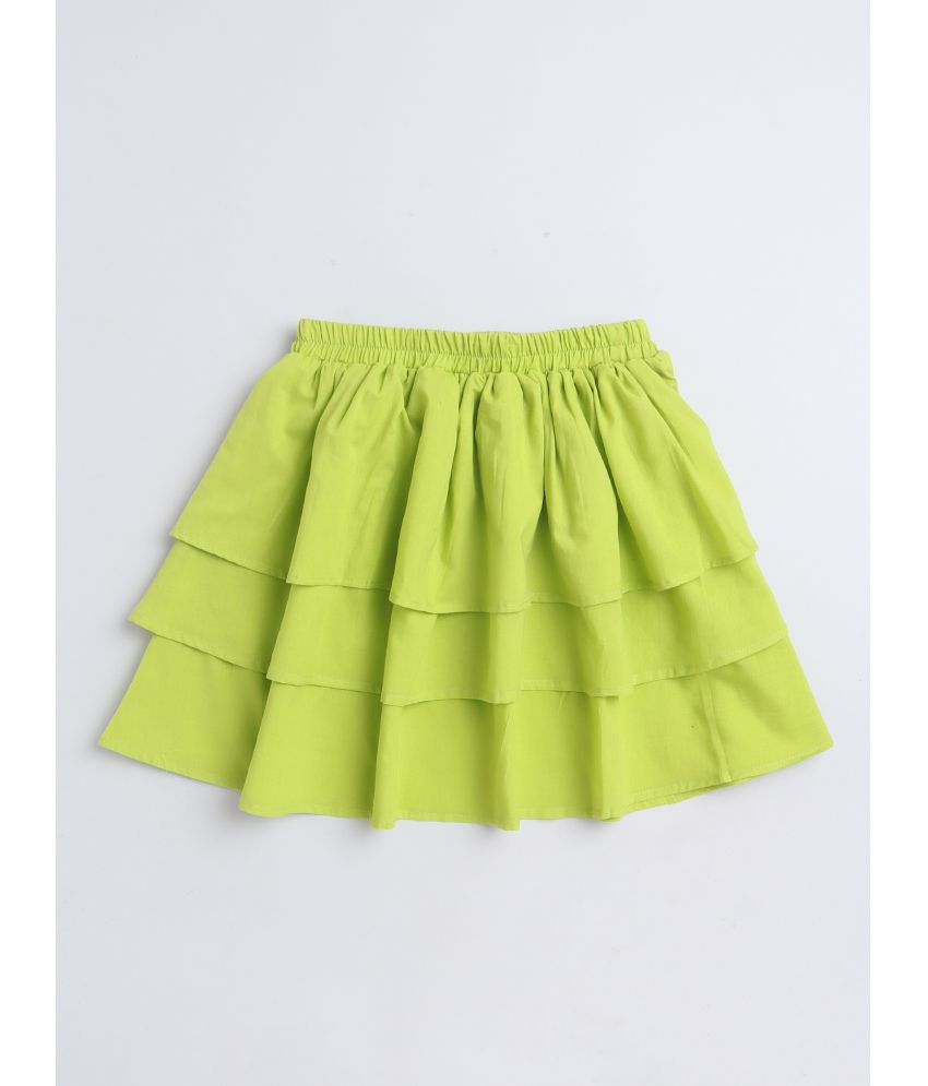     			Aww Hunnie - Green Cotton Girls Straight Skirt ( Pack of 1 )