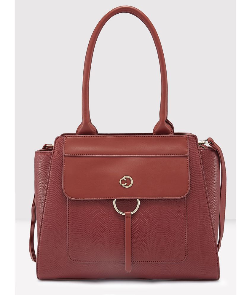     			Caprese Rust Faux Leather Satchel Bag