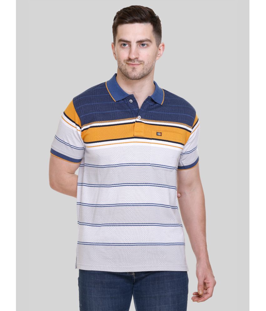     			Otaya Plus Cotton Blend Regular Fit Colorblock Half Sleeves Men's Polo T Shirt - Navy ( Pack of 1 )