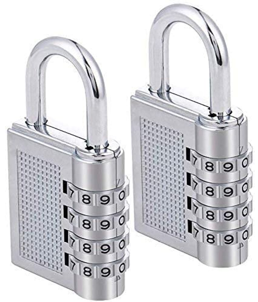     			Saykhus Silver Pad Lock ( Pack of 2 )