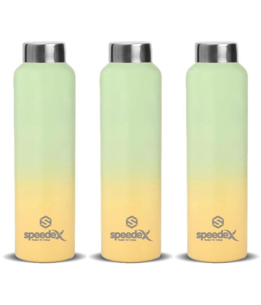     			Speedex  Stainless Steel Water Bottle Leak Proof  BPA Free Multicolour Stainless Steel Fridge Water Bottle 1000 mL ( Set of 3 )