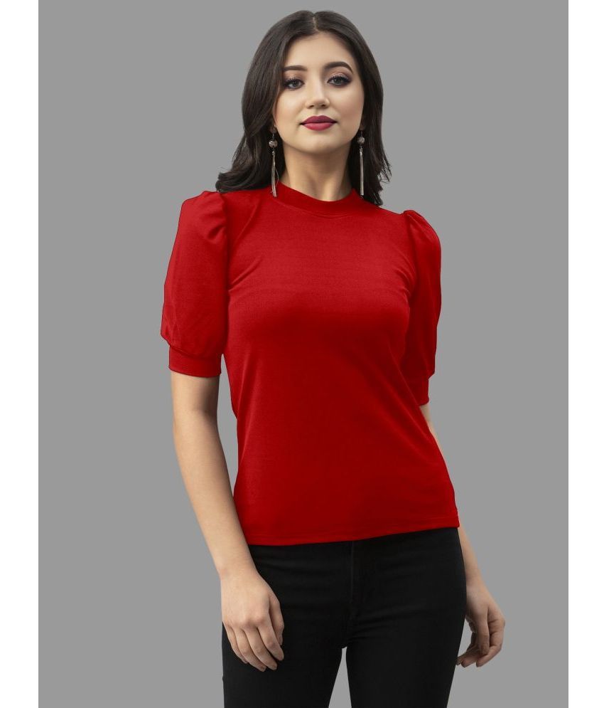     			A TO Z CART Red Polyester Women's Regular Top ( Pack of 1 )