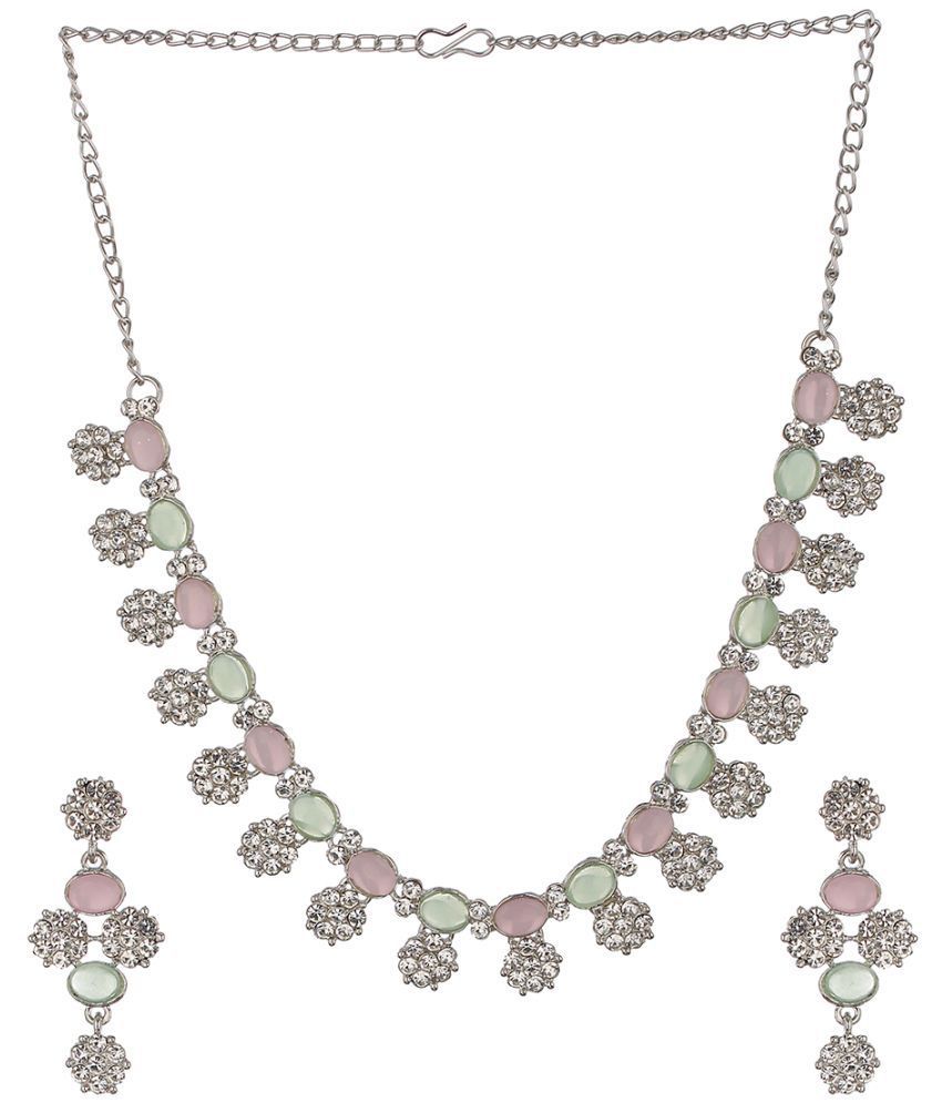     			AATMANA Pink Alloy Necklace Set ( Pack of 1 )