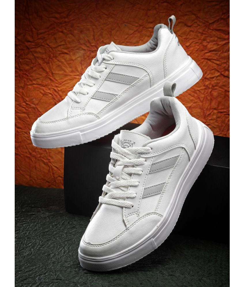     			ASIAN LIGHTWEIGHT-02 White Men's Sneakers