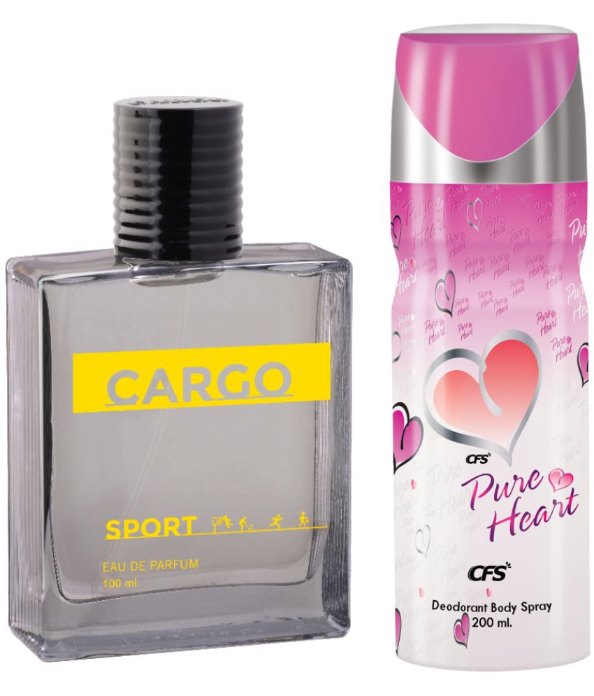     			CFS Cargo Sport EDP Long Lasting Perfume & Pure Heart Pink Deodorant Body Spray