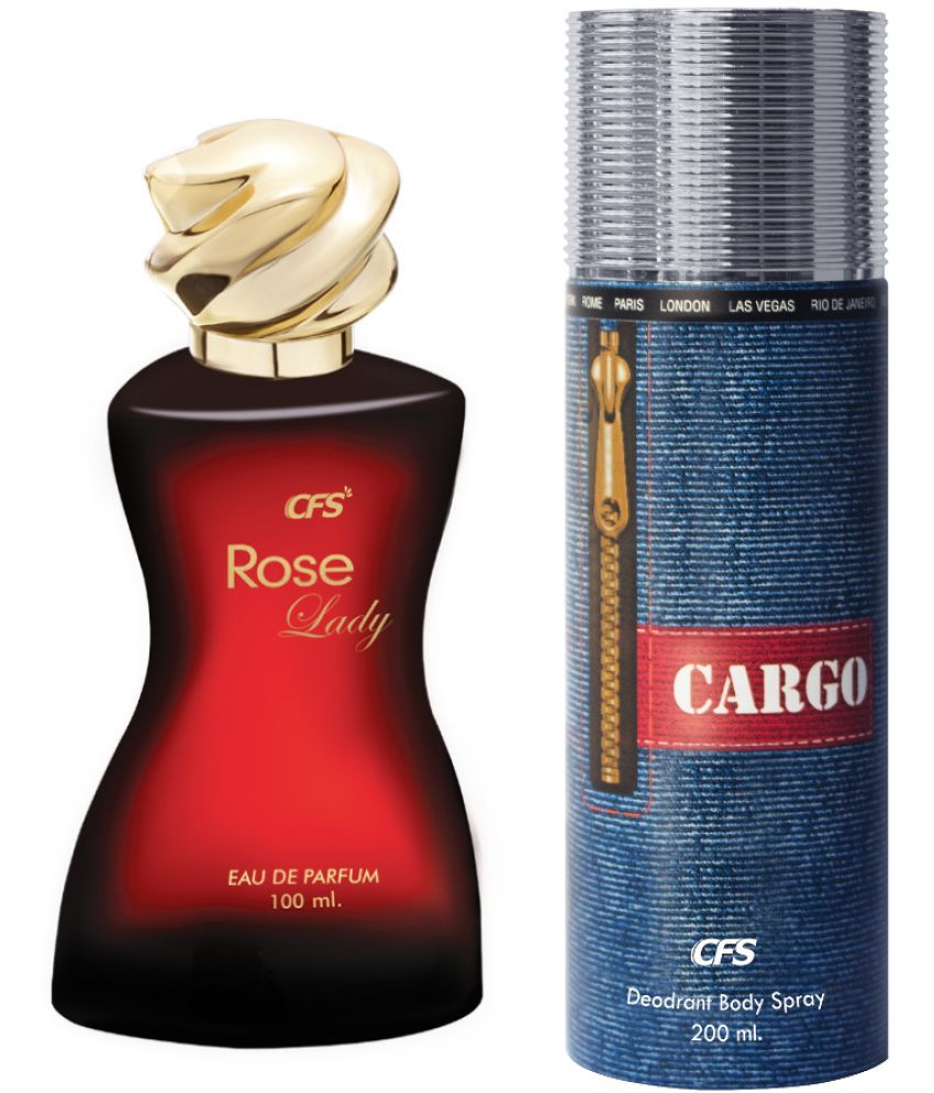     			CFS Rose Lady EDP Long Lasting Perfume & Cargo Blue Deodorant Body Spray