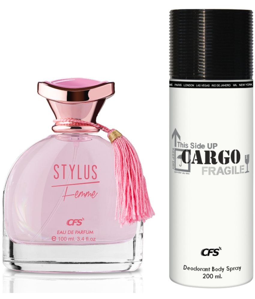     			CFS Stylus Pink EDP Long Lasting Perfume & Cargo White Deodorant Body Spray