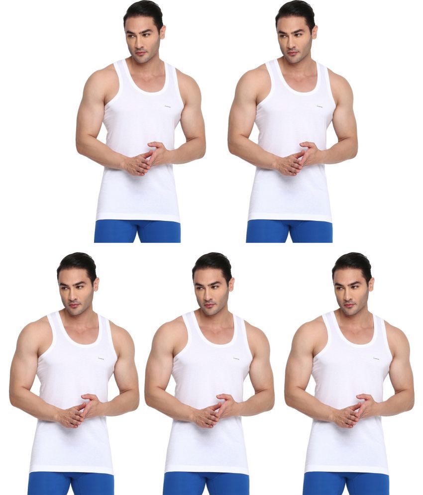     			COLORS by Rupa Frontline White Cotton Men's Vest ( Pack of 5 )