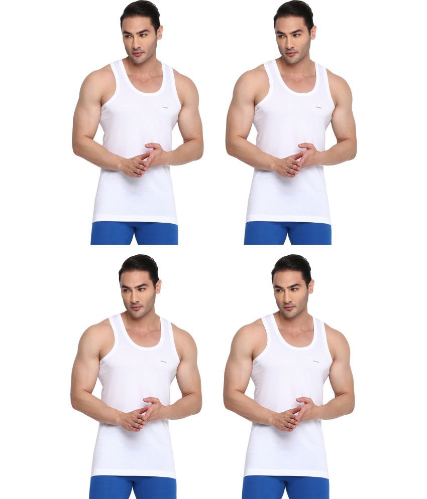     			COLORS by Rupa Frontline White Cotton Men's Vest ( Pack of 4 )