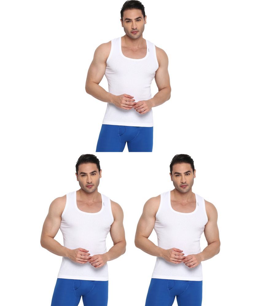     			COLORS by Rupa Frontline White Cotton Men's Vest ( Pack of 3 )