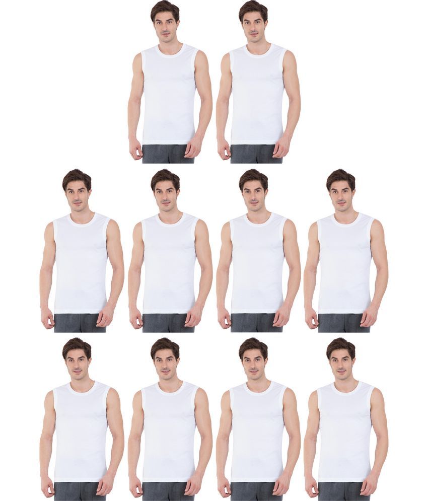     			COLORS by Rupa Frontline White Cotton Men's Vest ( Pack of 10 )