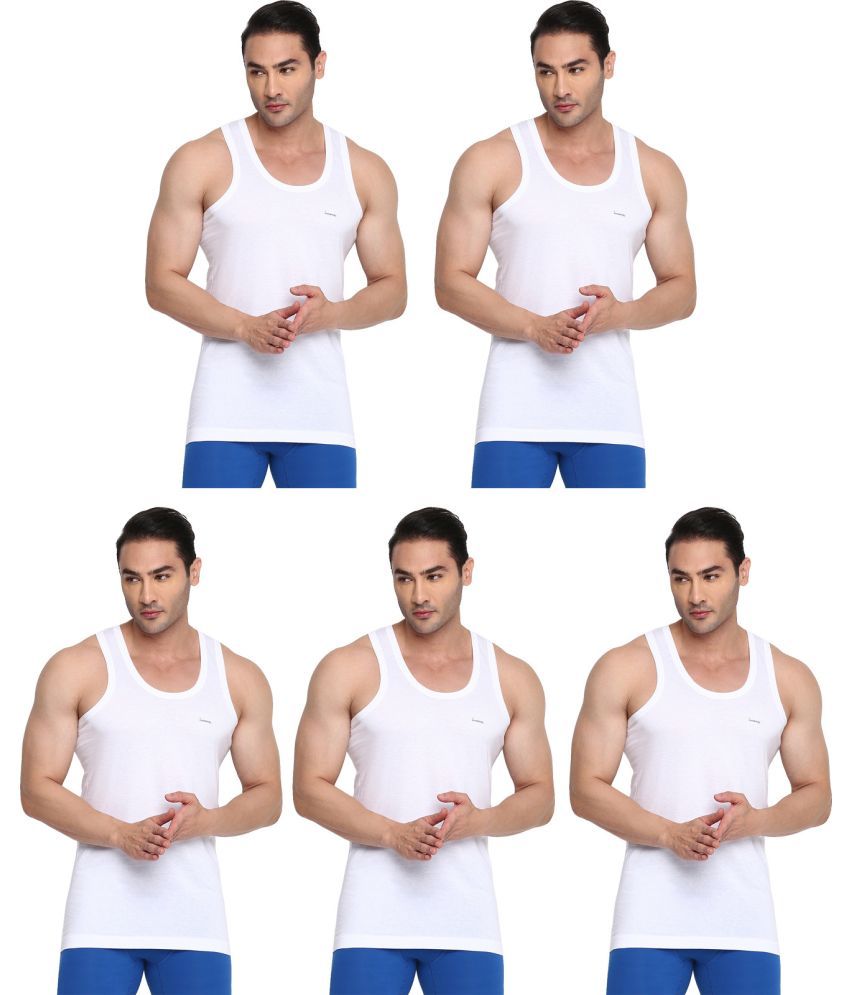     			COLORS by Rupa Frontline White Cotton Men's Vest ( Pack of 5 )