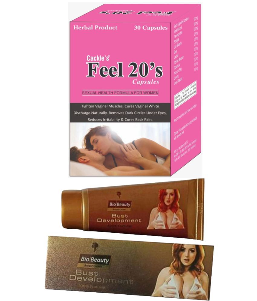     			Cackle's Feel 20's Herbal Capsule 30no.s & Bust Development Cream 60 Combo Pack For Women