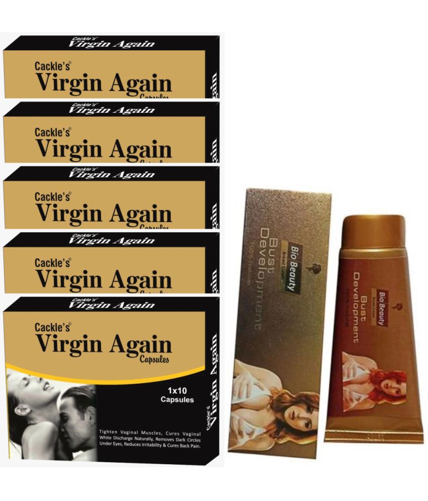     			Cackle's Virgin again Herbal Capsule 10x5=50no.s & Bust Development Cream 60g Combo Pack For Women