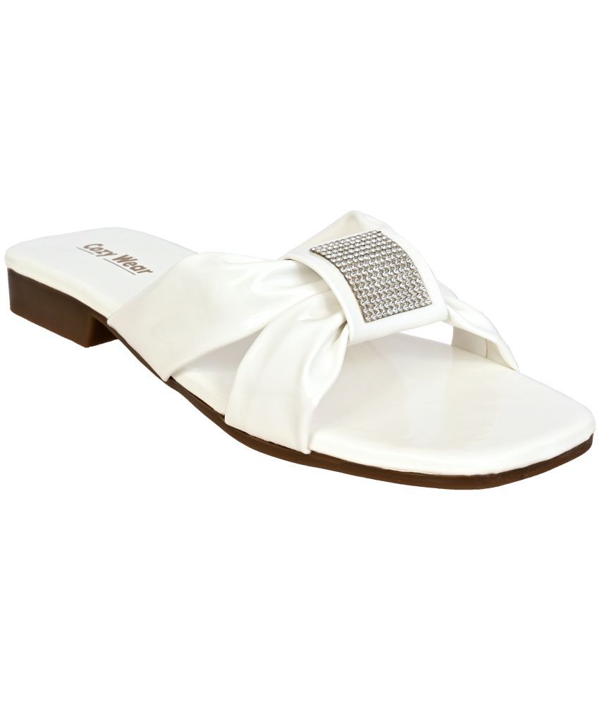     			Cozy Wear White Women's Flats