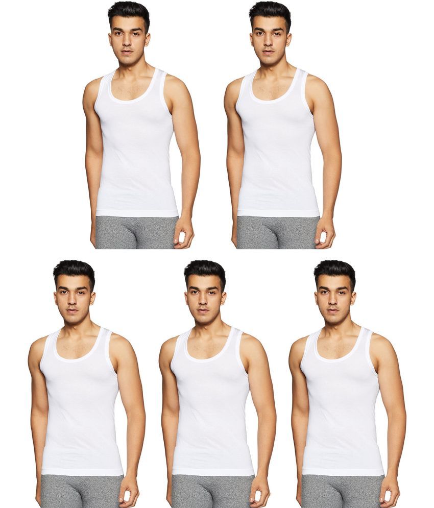     			Rupa Frontline White Cotton Men's Vest ( Pack of 5 )