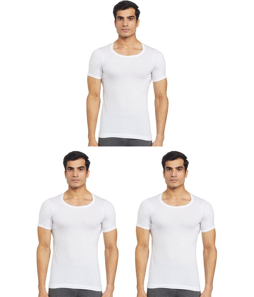     			Rupa Frontline White Cotton Men's Vest ( Pack of 3 )