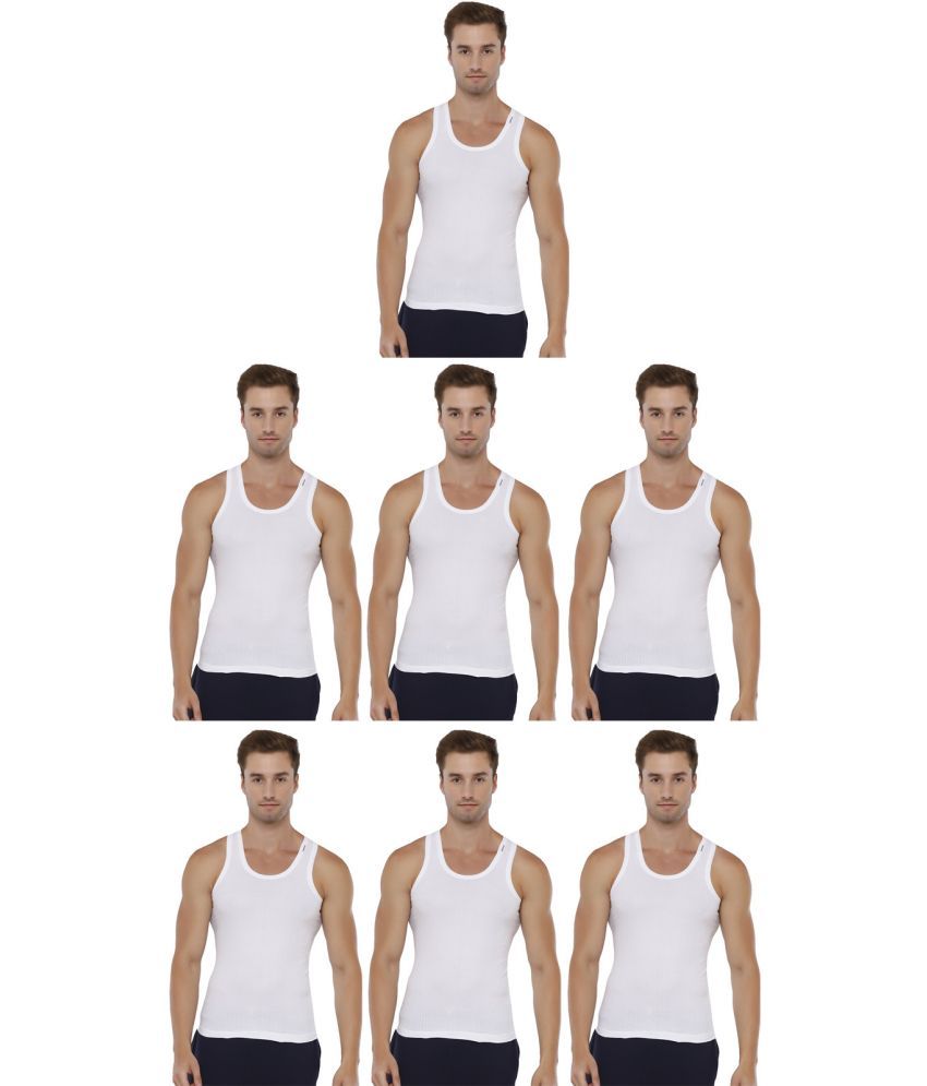     			Rupa Frontline White Cotton Men's Vest ( Pack of 7 )