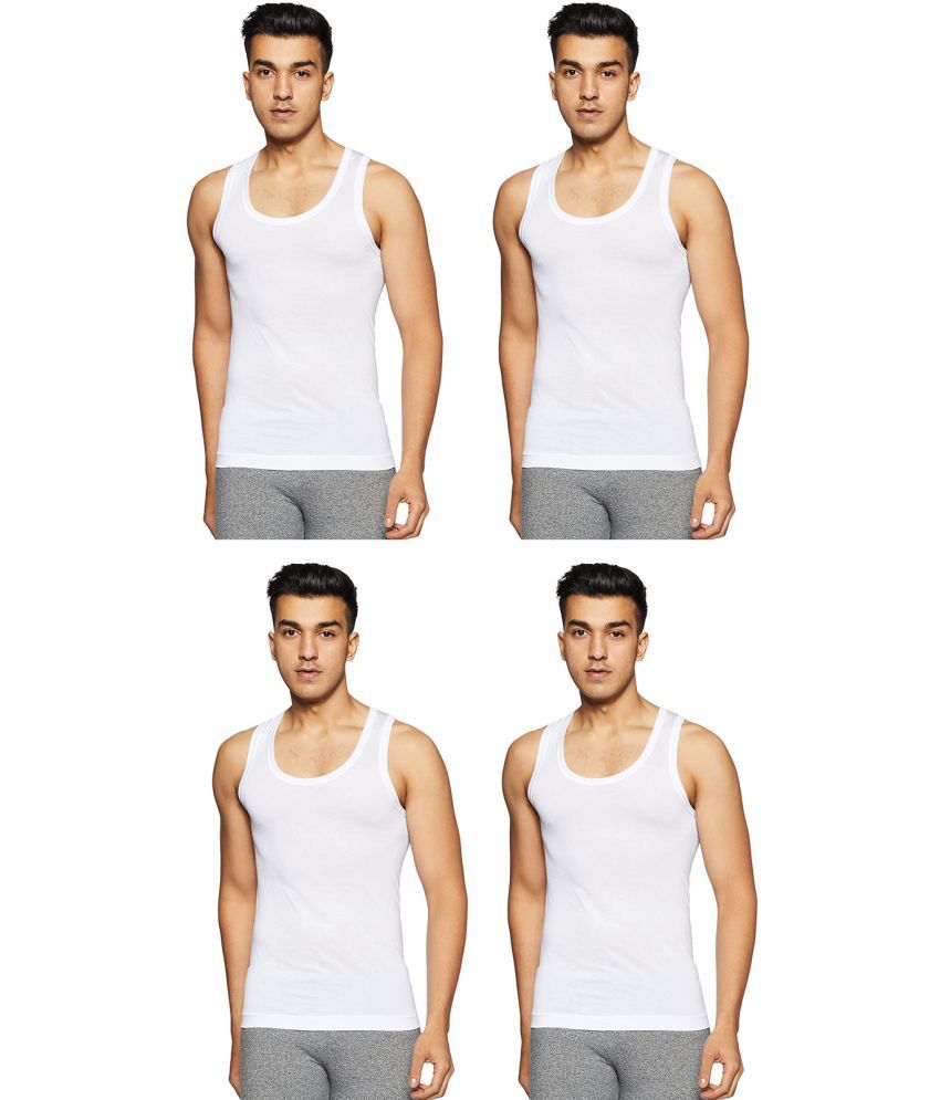     			Rupa Frontline White Cotton Men's Vest ( Pack of 4 )