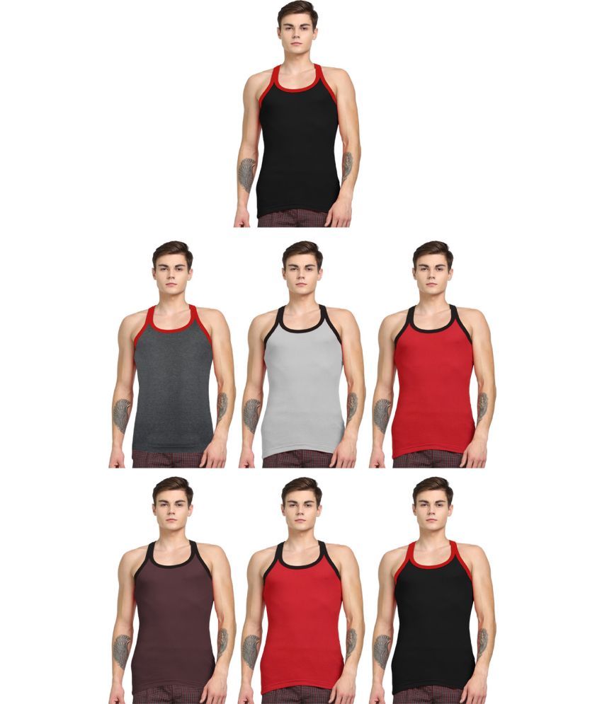     			Rupa Jon Multicolor Cotton Men's Vest ( Pack of 7 )