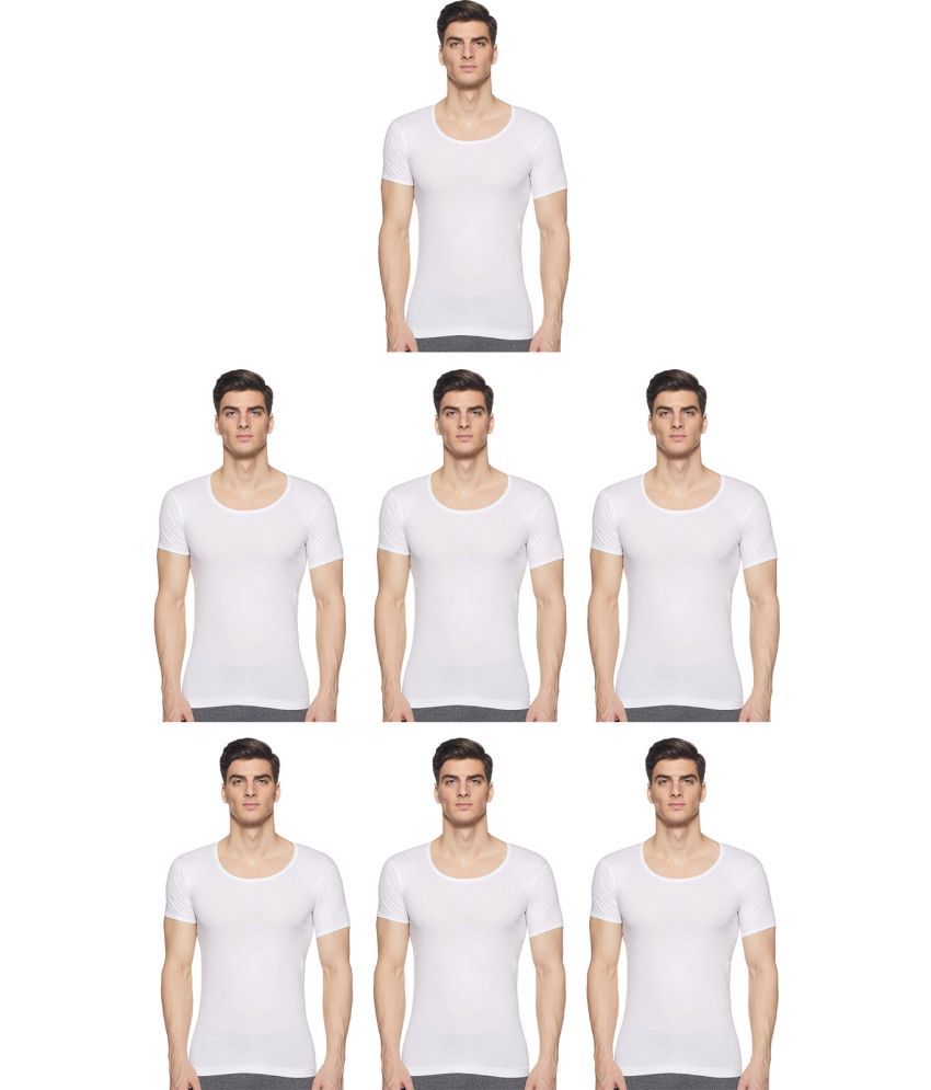     			Rupa Jon White Cotton Men's Vest ( Pack of 7 )