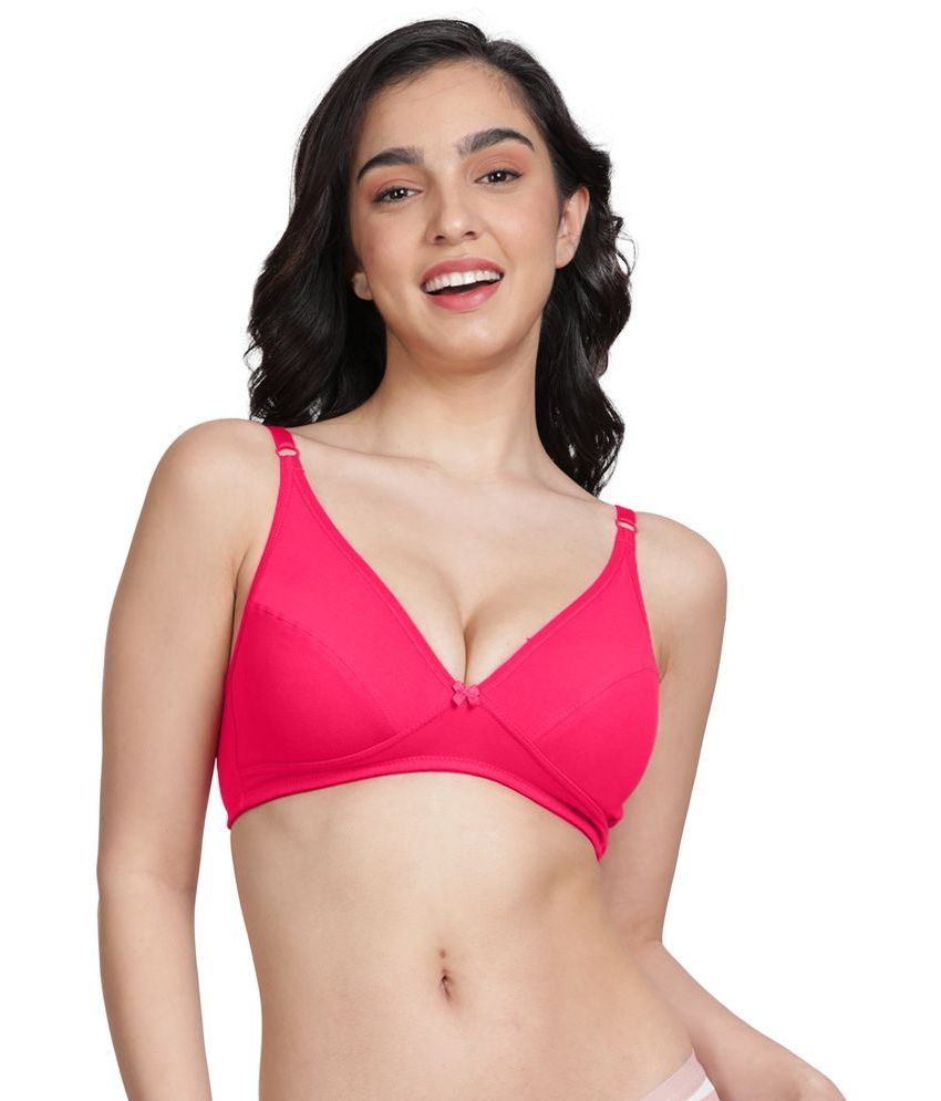     			Susie Cotton Blend Women's Plunge Bra ( Pink ) DIP1005-FuschiaPink