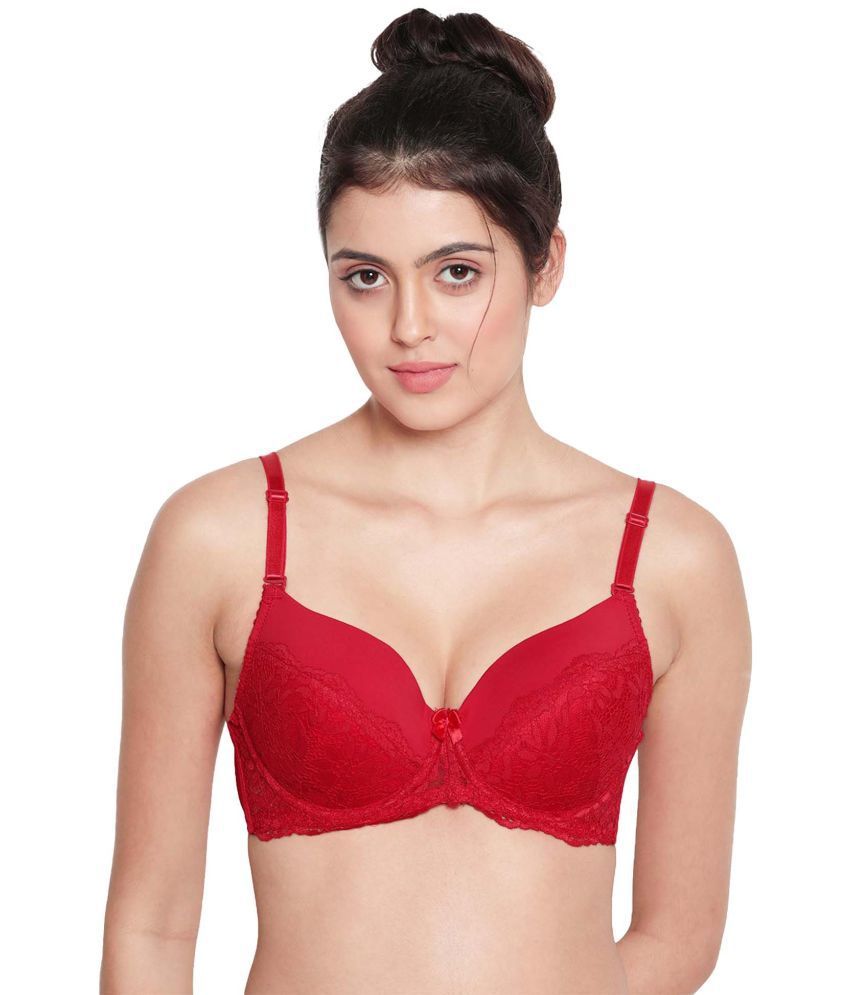     			Susie Red Lace Lightly Padded Women's Push Up Bra ( Pack of 1 )