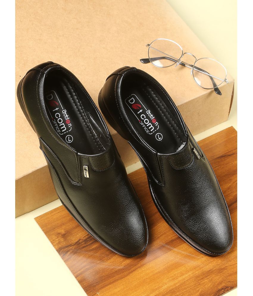     			Action Black Men's Slip On Formal Shoes