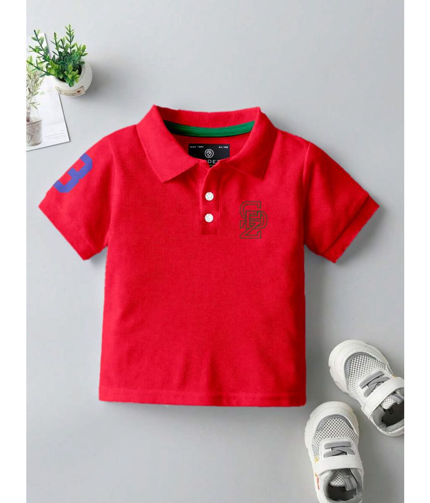     			CODEZ Red Cotton Blend Boy's Polo T-Shirt ( Pack of 1 )