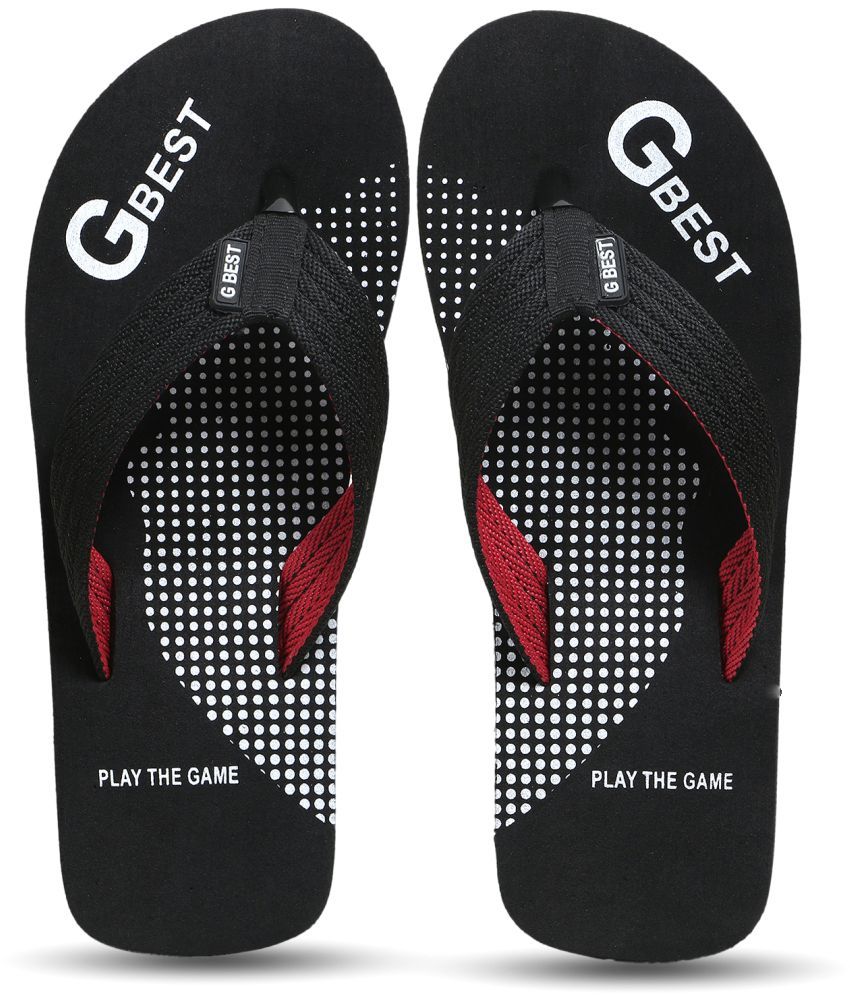     			GBest Black Men's Thong Flip Flop