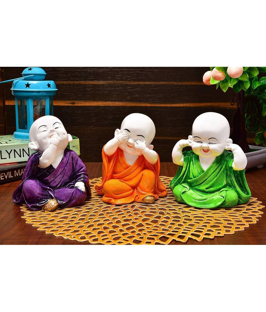     			KAMLA ARTS Resting Buddha Showpiece 10 cm - Pack of 3