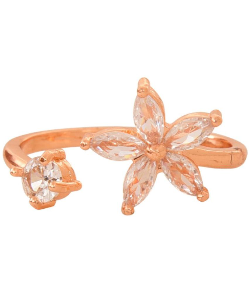     			Nilu's Collection Rose Gold Rings ( Pack of 1 )