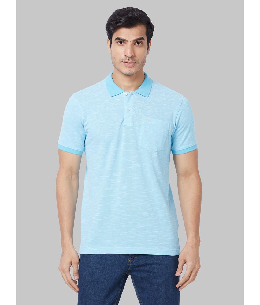     			Park Avenue Cotton Blend Slim Fit Solid Half Sleeves Men's Polo T Shirt - Blue ( Pack of 1 )