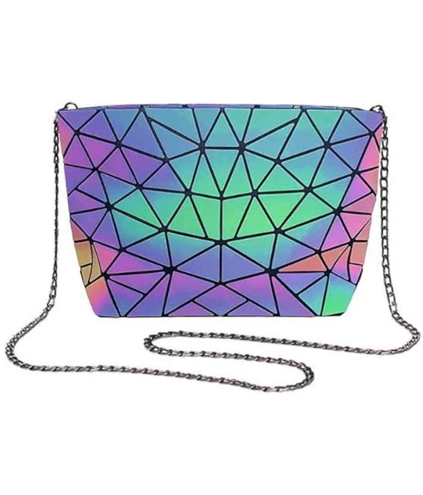     			Saykhus Fluorescent Pink Faux Leather Sling Bag