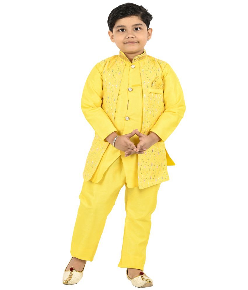     			s muktar garments Yellow Cotton Blend Boys ( Pack of 1 )