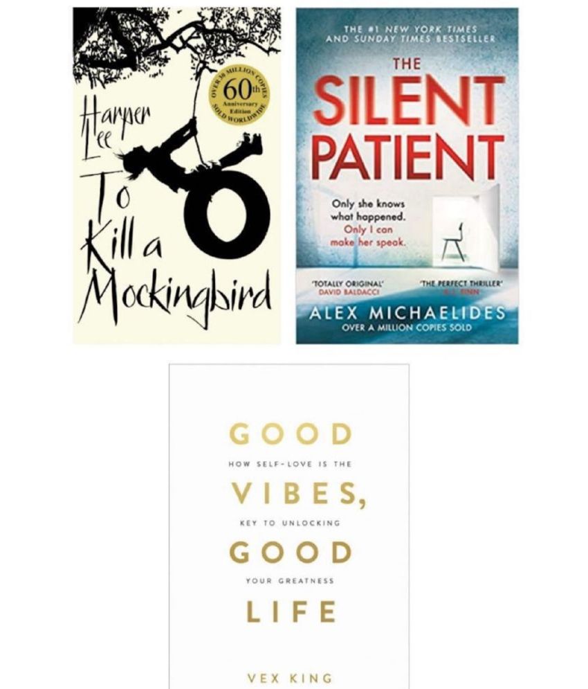     			( Combo of 3 books ) The Silent Patient & To Kill A Mockingbird & Good Vibes, Good Life - Paperback