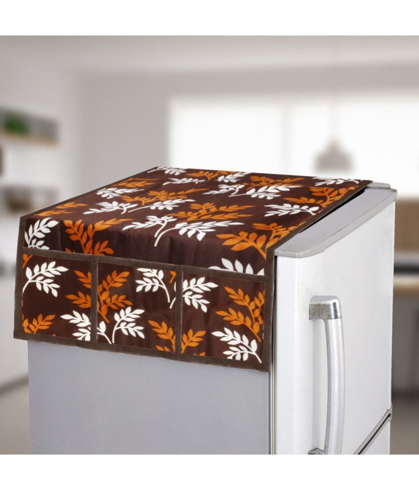     			Crosmo Polyester Floral Printed Top Cover ( 64 18 ) Pack of 1 - Brown